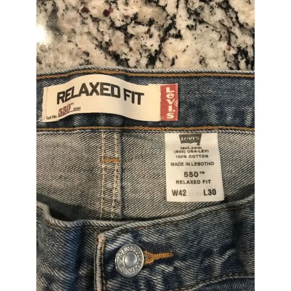 Vintage‎ LEVI'S 550 Relaxed Fit 42x30 Blue Jeans